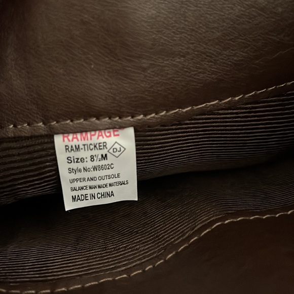 Rampage RAM-TICKER Brown Boots Women's 8 1/2 M Side-Zip With Studs Braided - Picture 6 of 6